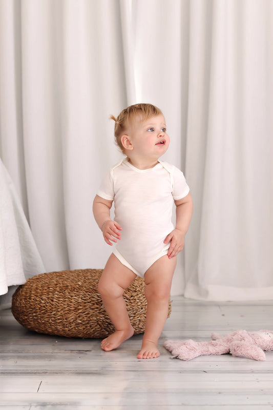 Merino Long Sleeve Bodysuit - Natural
