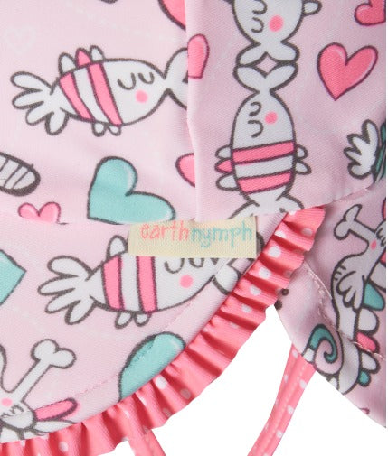 Baby Girls Legionnaire Swim Hat - Sealife - Pink